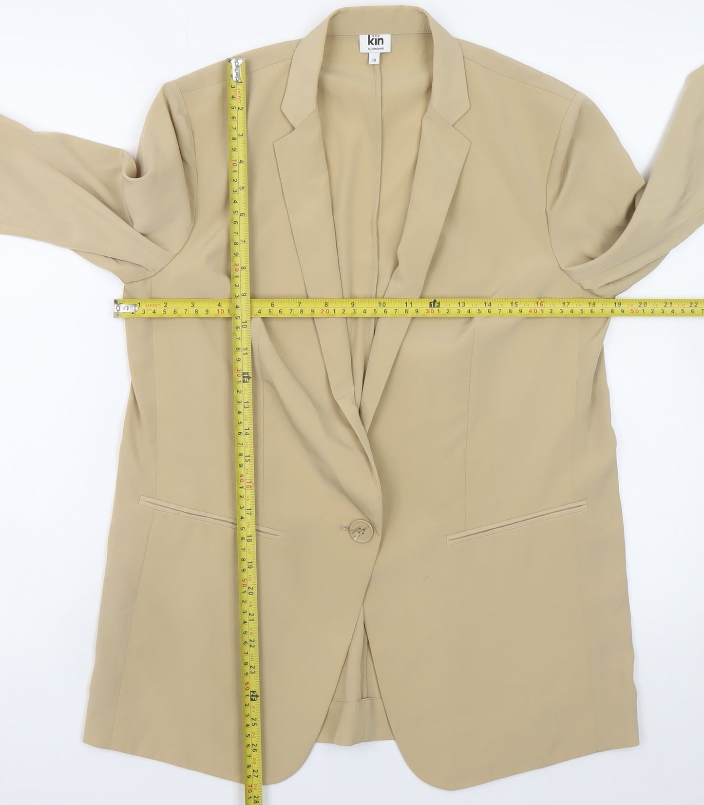 Kin by John Lewis Women’s Beige Blazer Size 10 Single-Breasted Jacket