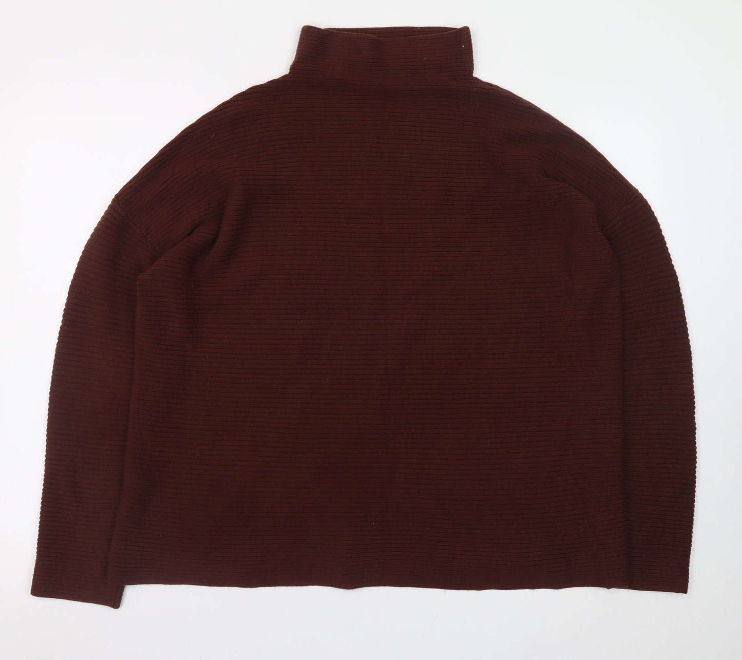 French Connection Men's Brown XL High Neck Ribbed Pullover Jumper