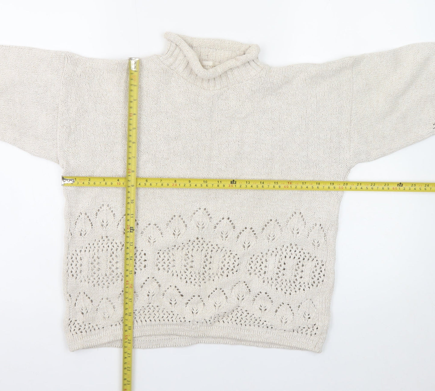 Dorothy Perkins Women’s Ivory Roll Neck Knit Jumper Size 10