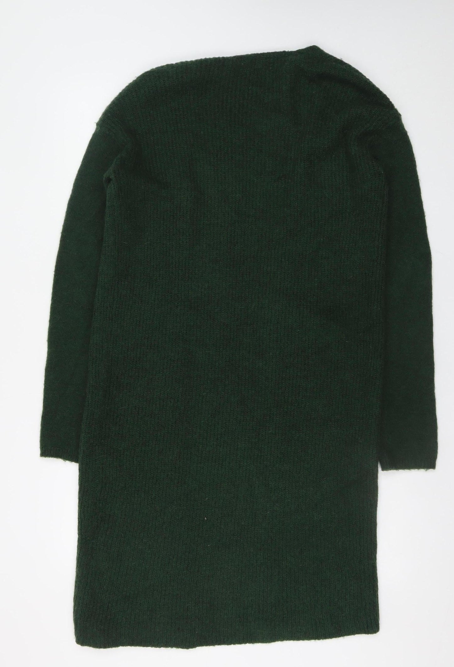 Numph Women's Green XS Knit Open Front Long Cardigan Jumper