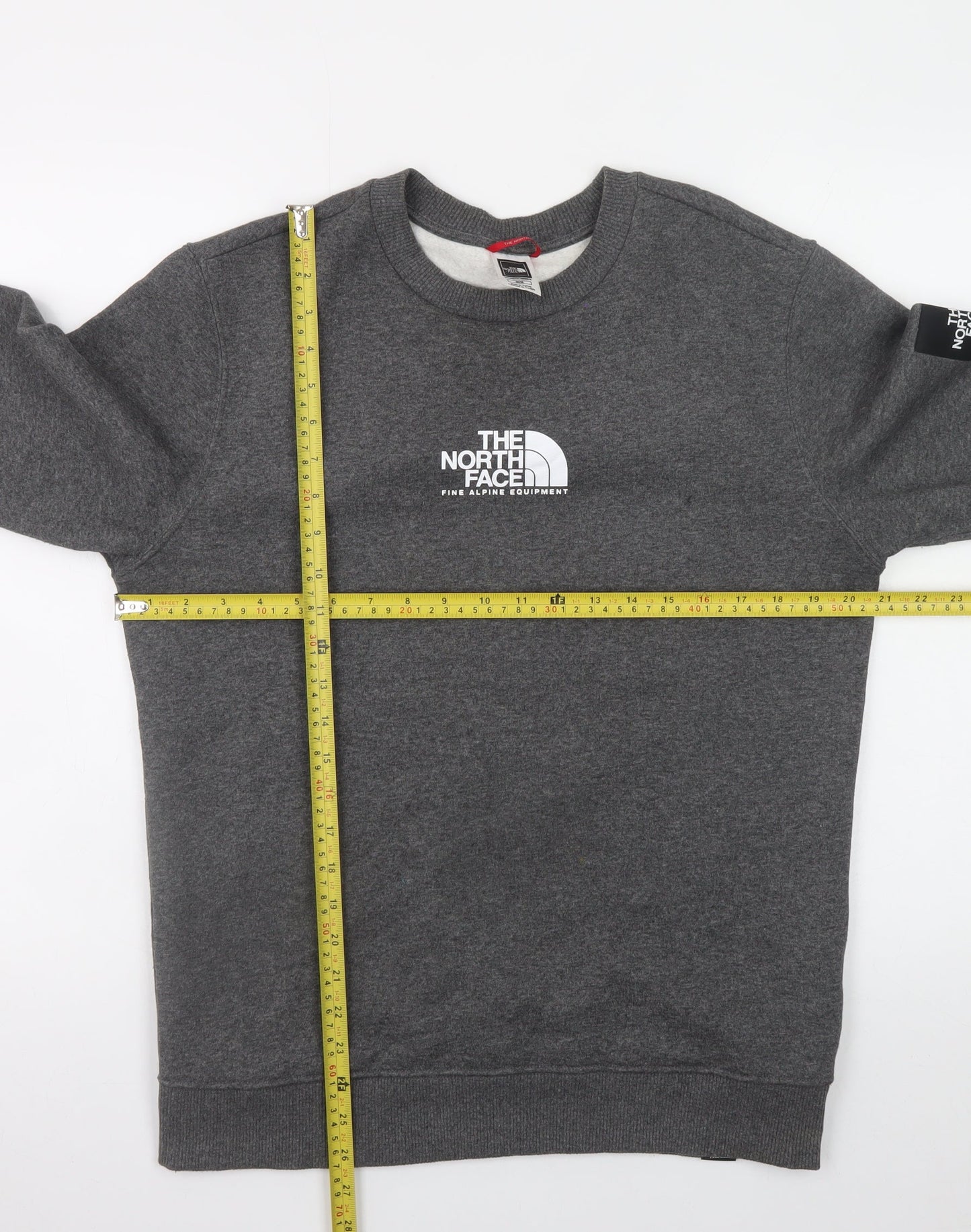 The North Face Men's Grey Regular Fit Crew Neck Sweatshirt M