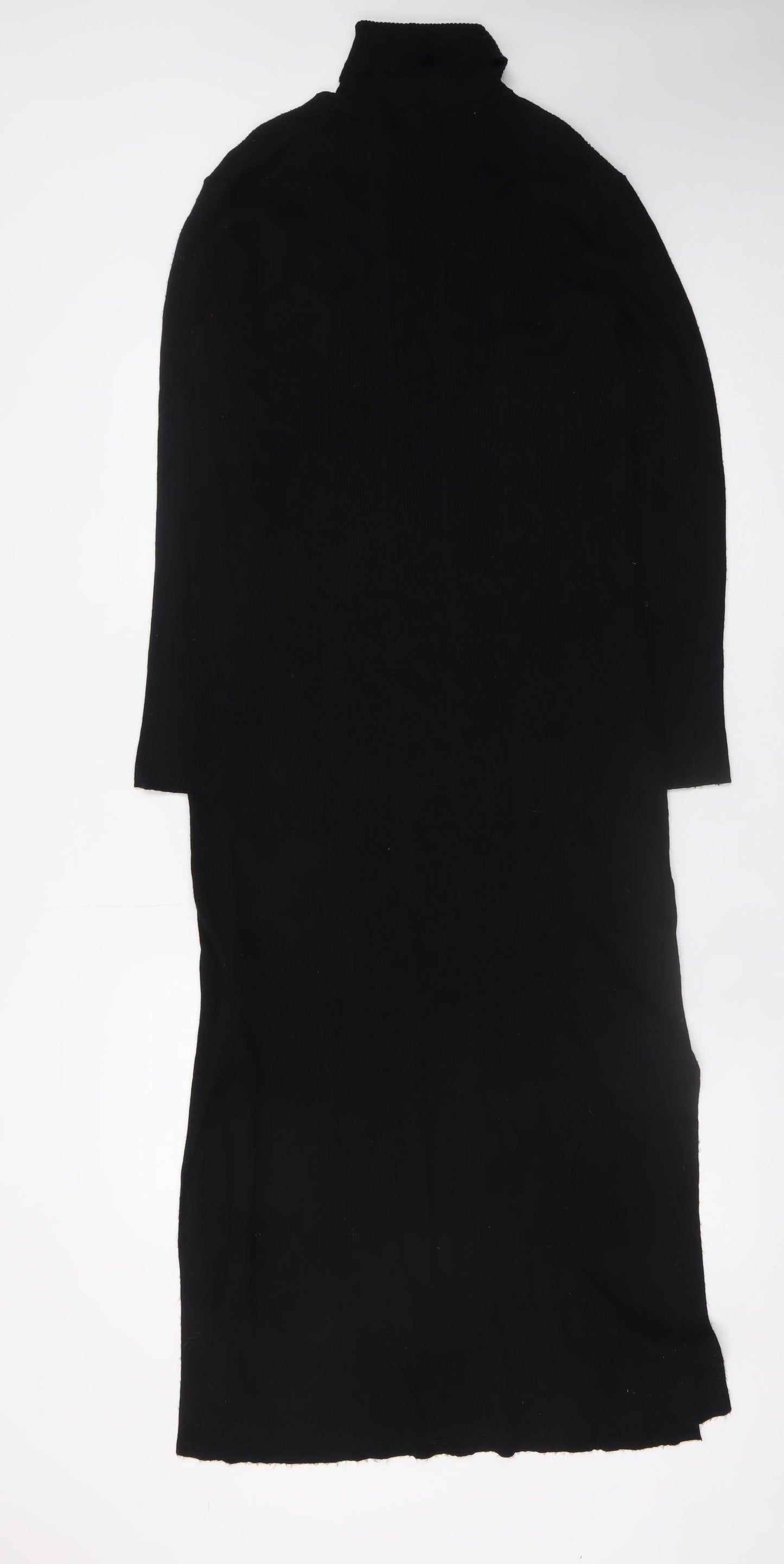 Marks and Spencer Women Black Size 14 Bodycon Knit Midi Dress