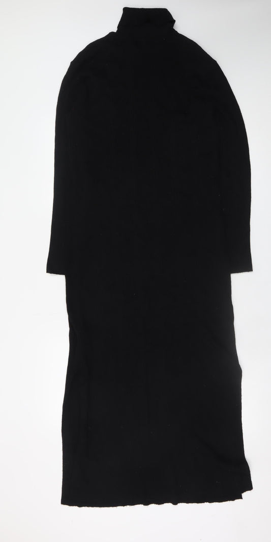 Marks and Spencer Women Black Size 14 Bodycon Knit Midi Dress