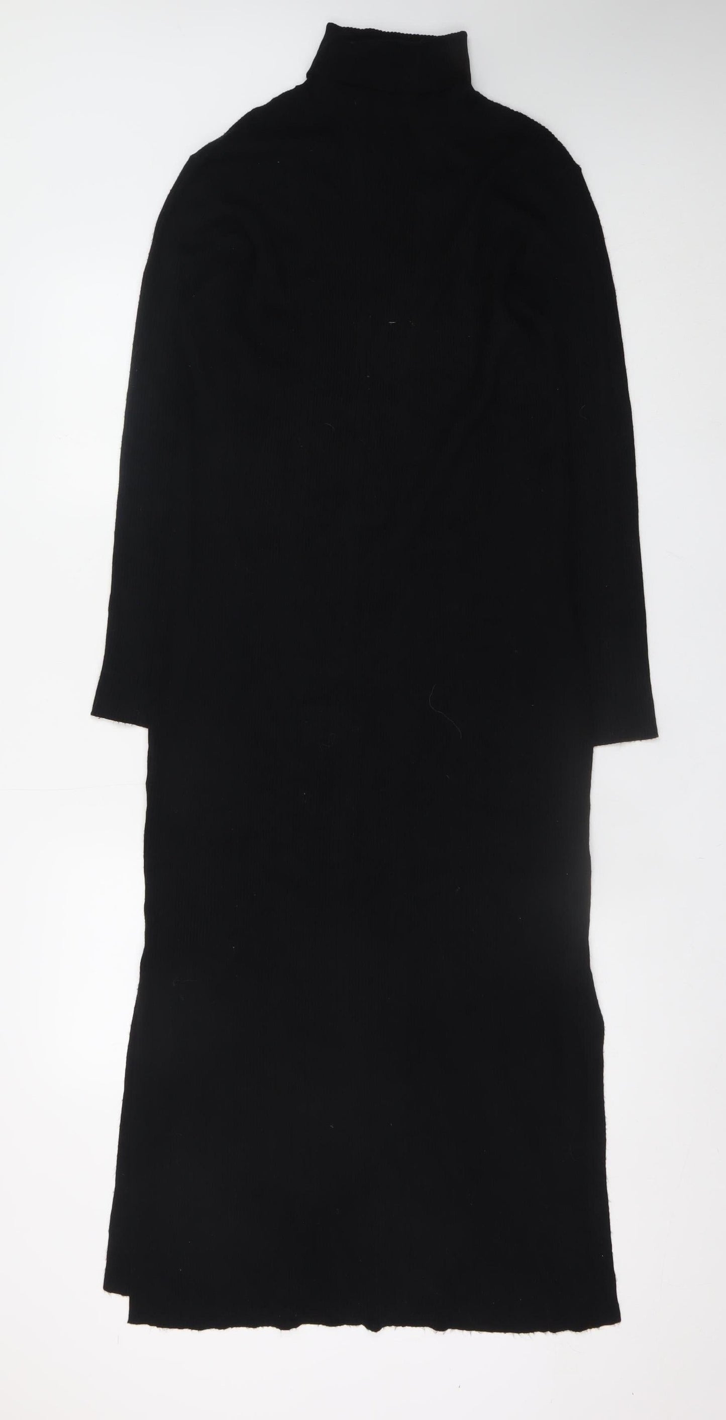 Marks and Spencer Women Black Size 14 Bodycon Knit Midi Dress
