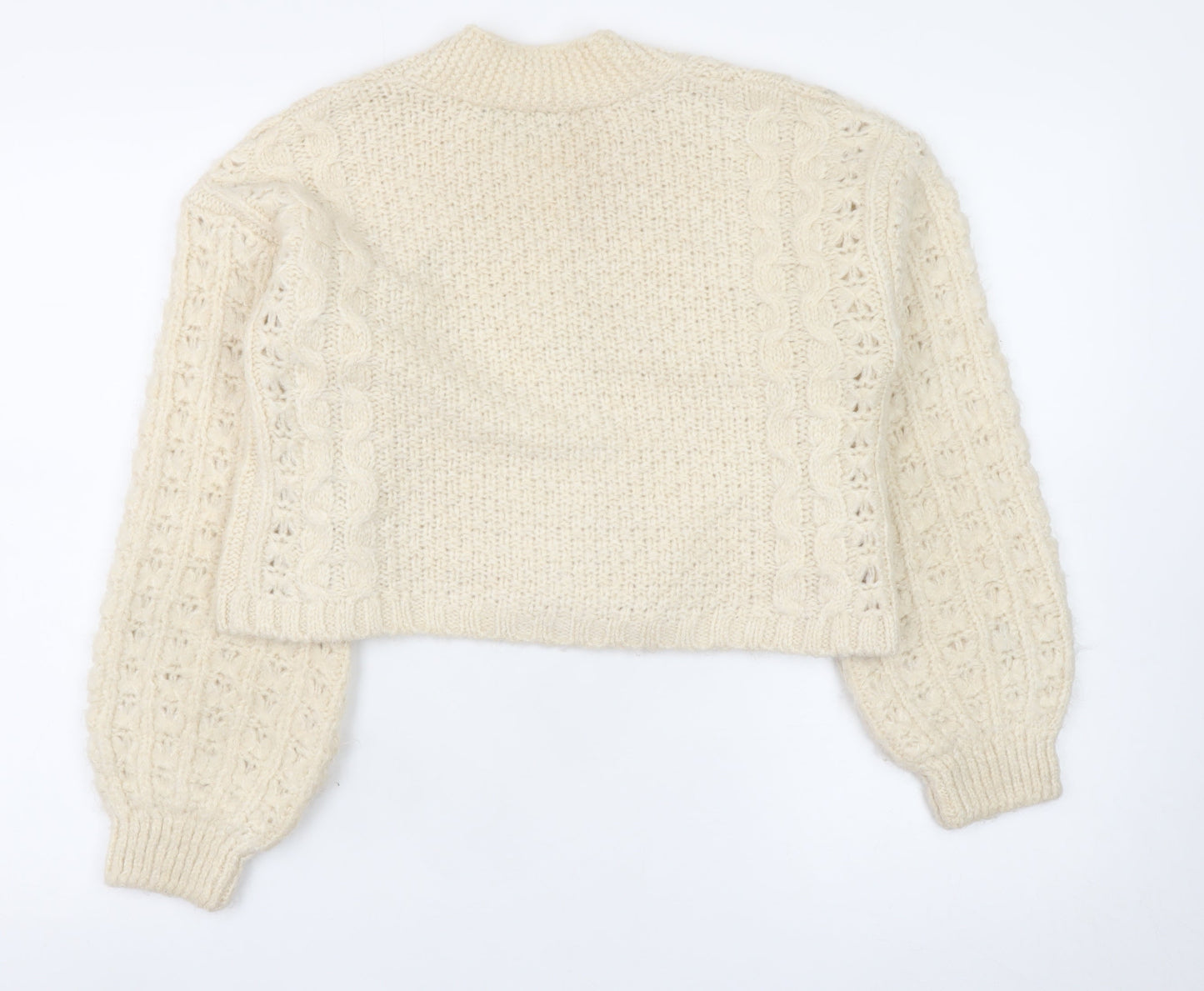 Dorothy Perkins Women’s Ivory Cable-Knit Button Cardigan Size 6