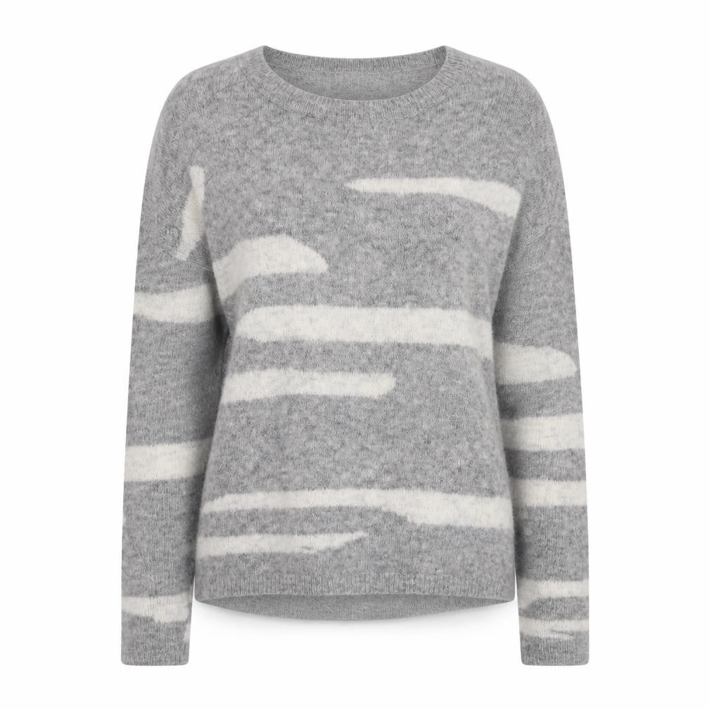 Second Female Women's Grey Mohair Wool Blend Striped Pullover Jumper XS