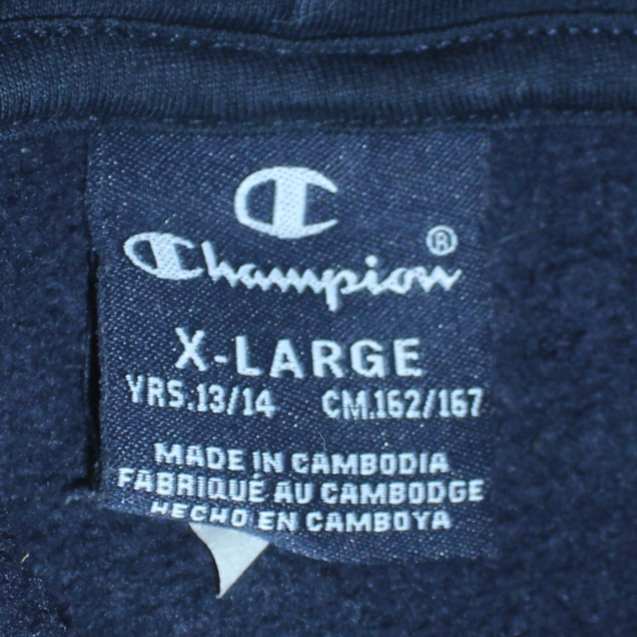 Champion Boys Black Pullover Hoodie 13-14 Years Logo Embroidered Fleece