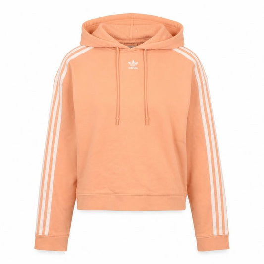 Adidas Women's Peach Hooded Pullover Sweatshirt UK 14 Logo 3-Stripes