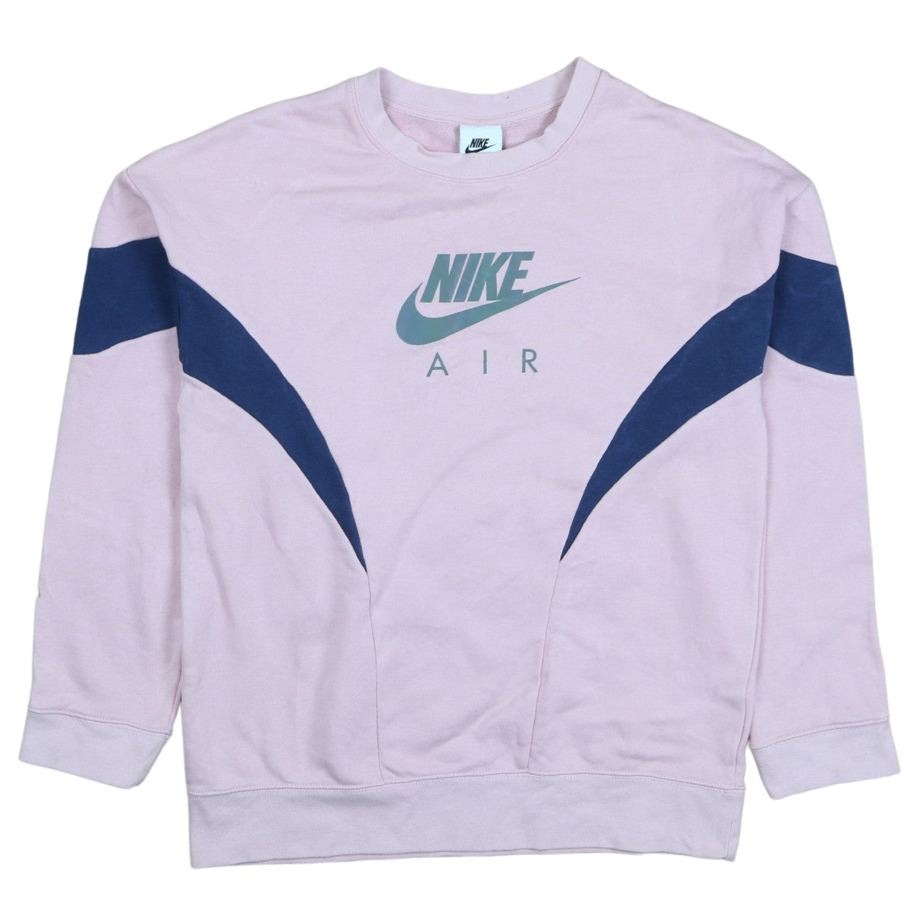 Nike Girls Pink Colourblock Crew Neck Pullover Sweatshirt Size 146
