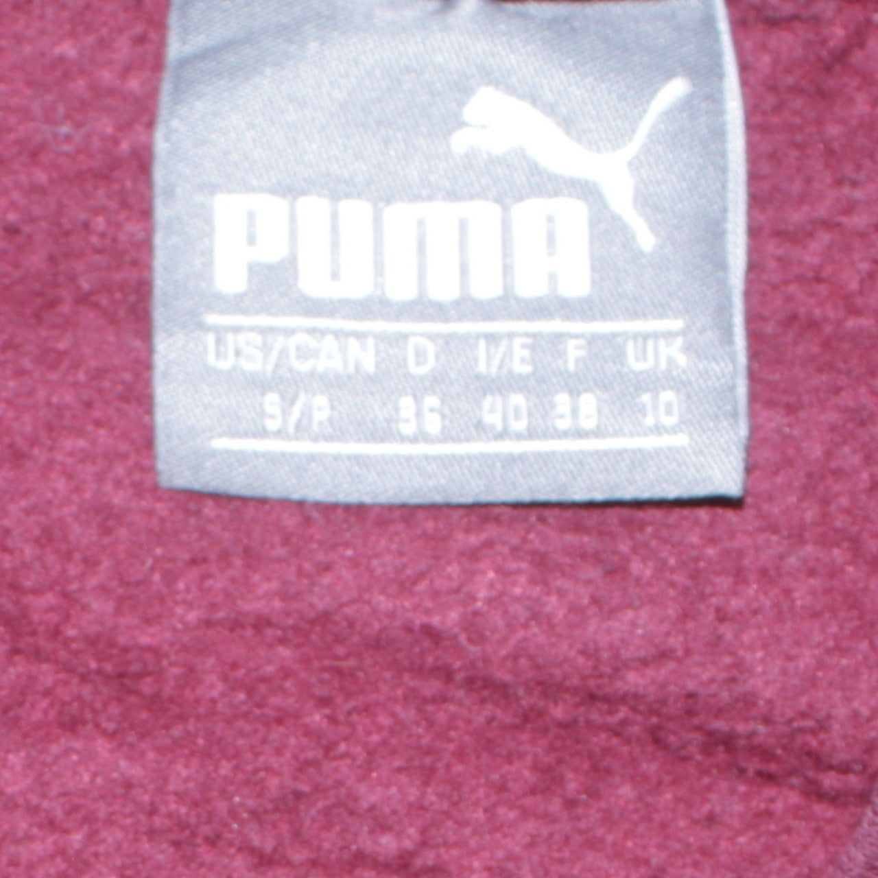 Puma Womens Burgundy Crew Neck Pullover Sweatshirt Size 10