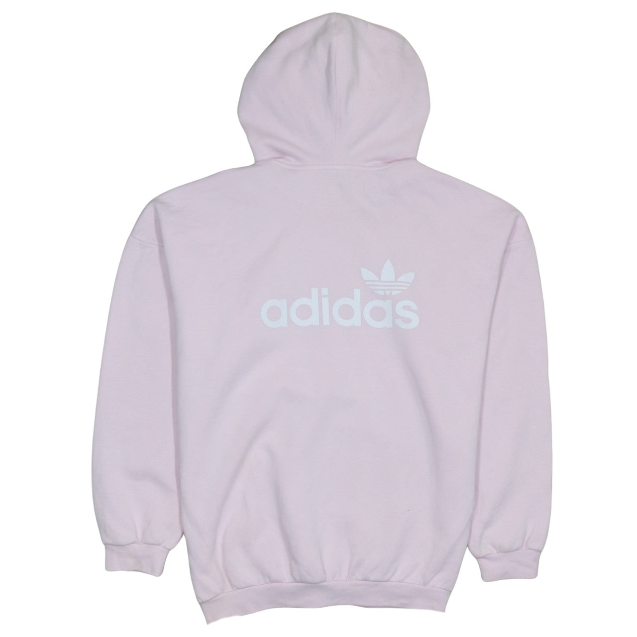 Adidas Women Pink Pullover Hoodie UK 12 Logo Print Casual Sweatshirt