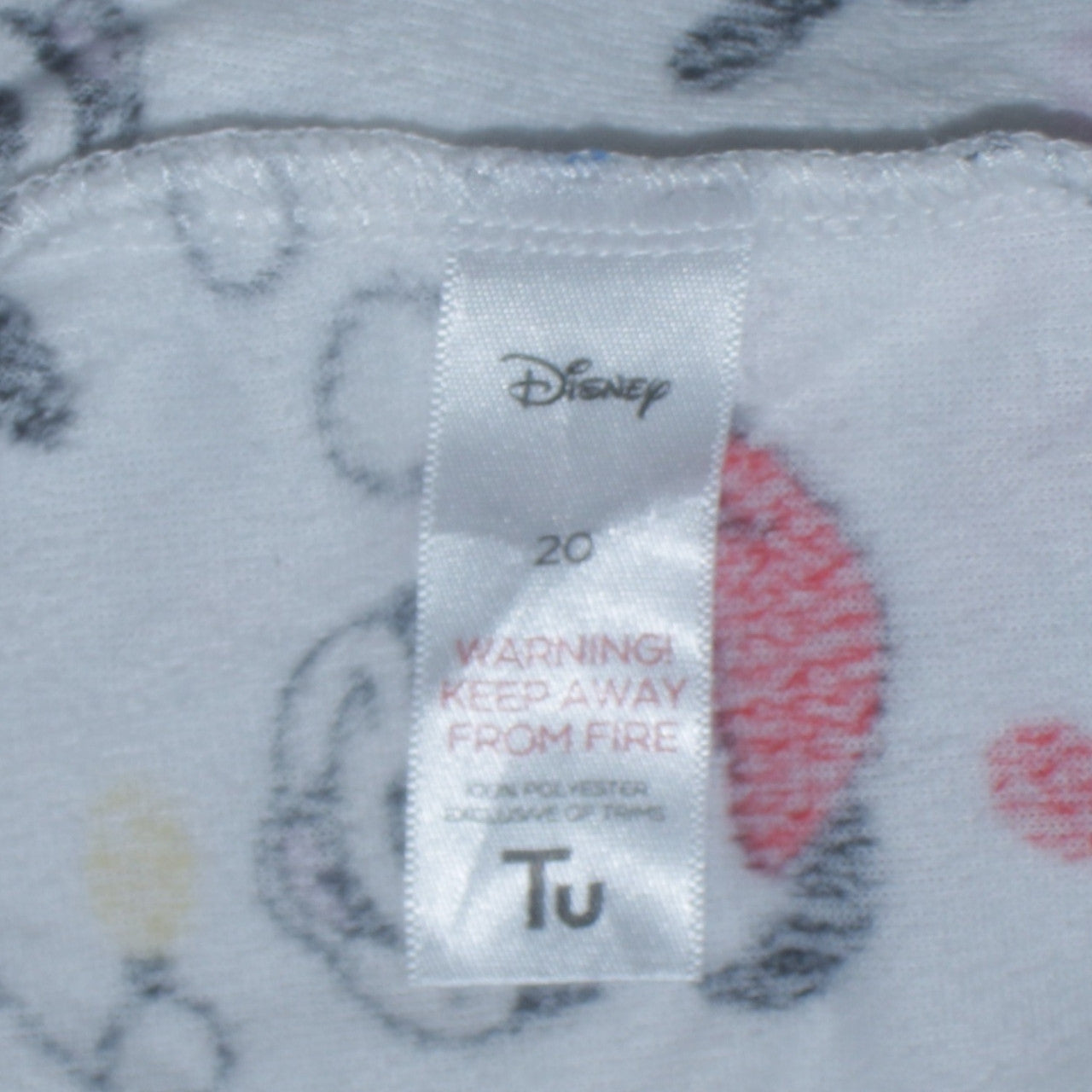 Disney Tu Womens White Christmas Mickey & Friends Long Sleeve Pyjama Top Size 20