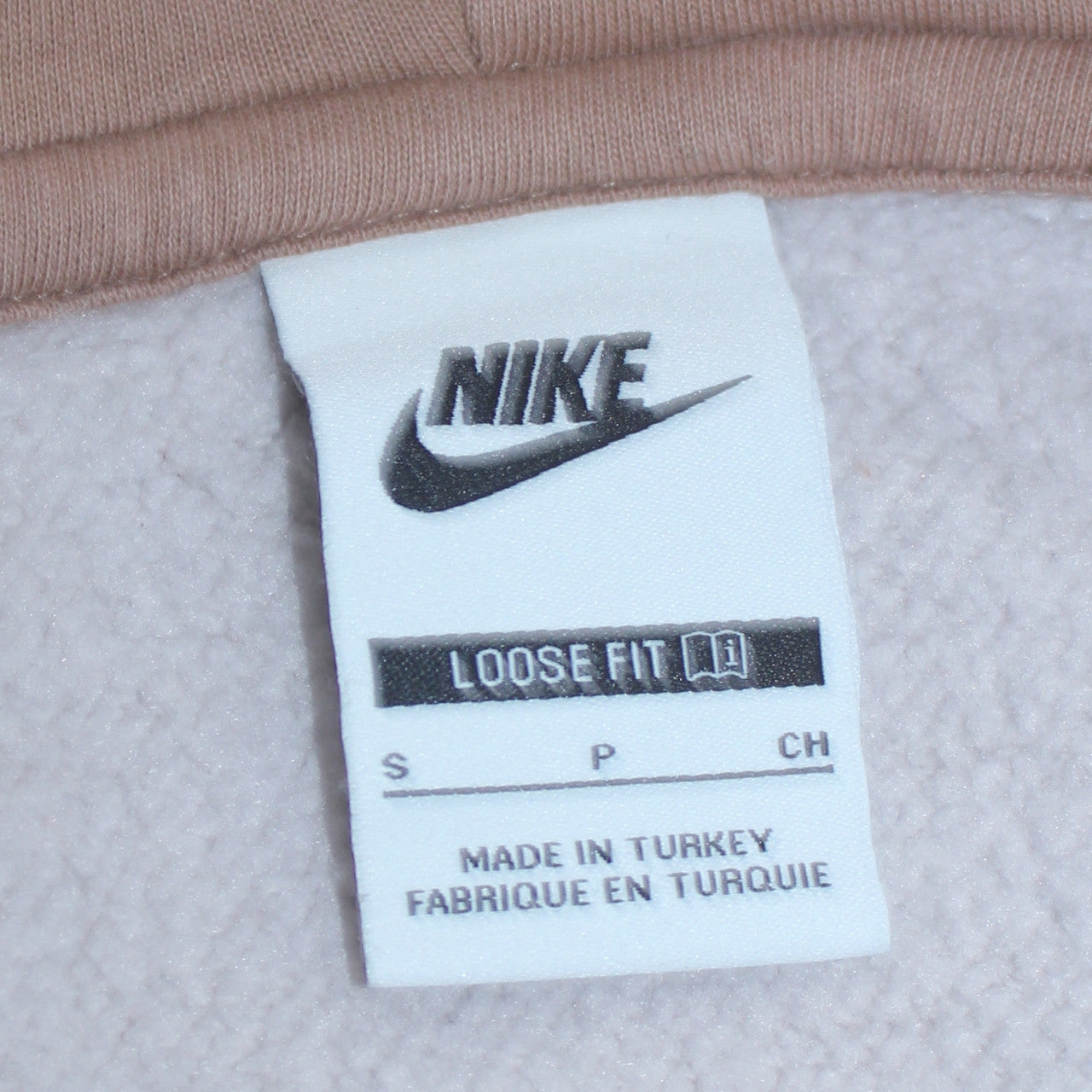 Nike Women’s Beige Colourblock Pullover Hoodie Size S Loose Fit