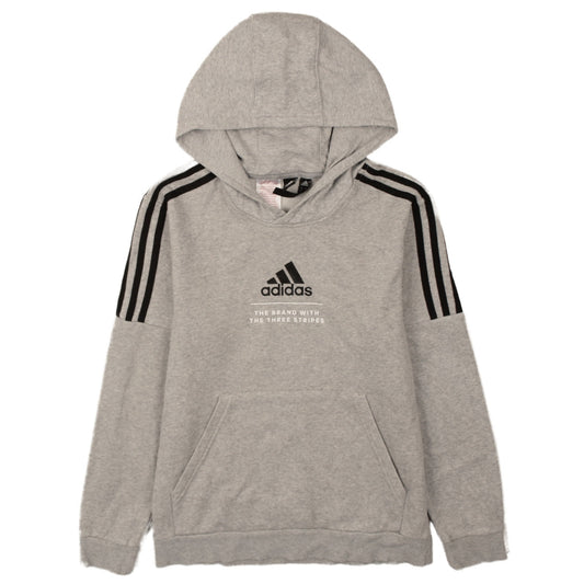 Adidas Boys Grey Pullover Hoodie 14 Years Hooded Fleece Sweatshirt
