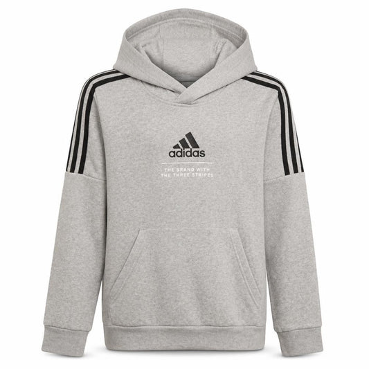 Adidas Boys Grey Pullover Hoodie 14 Years Hooded Fleece Sweatshirt