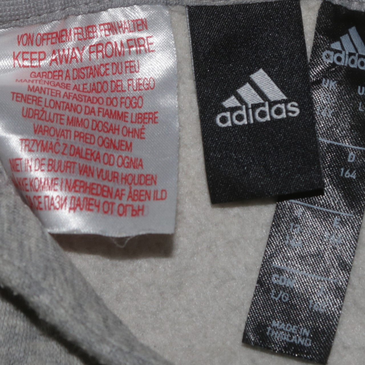 Adidas Boys Grey Pullover Hoodie 14 Years Hooded Fleece Sweatshirt