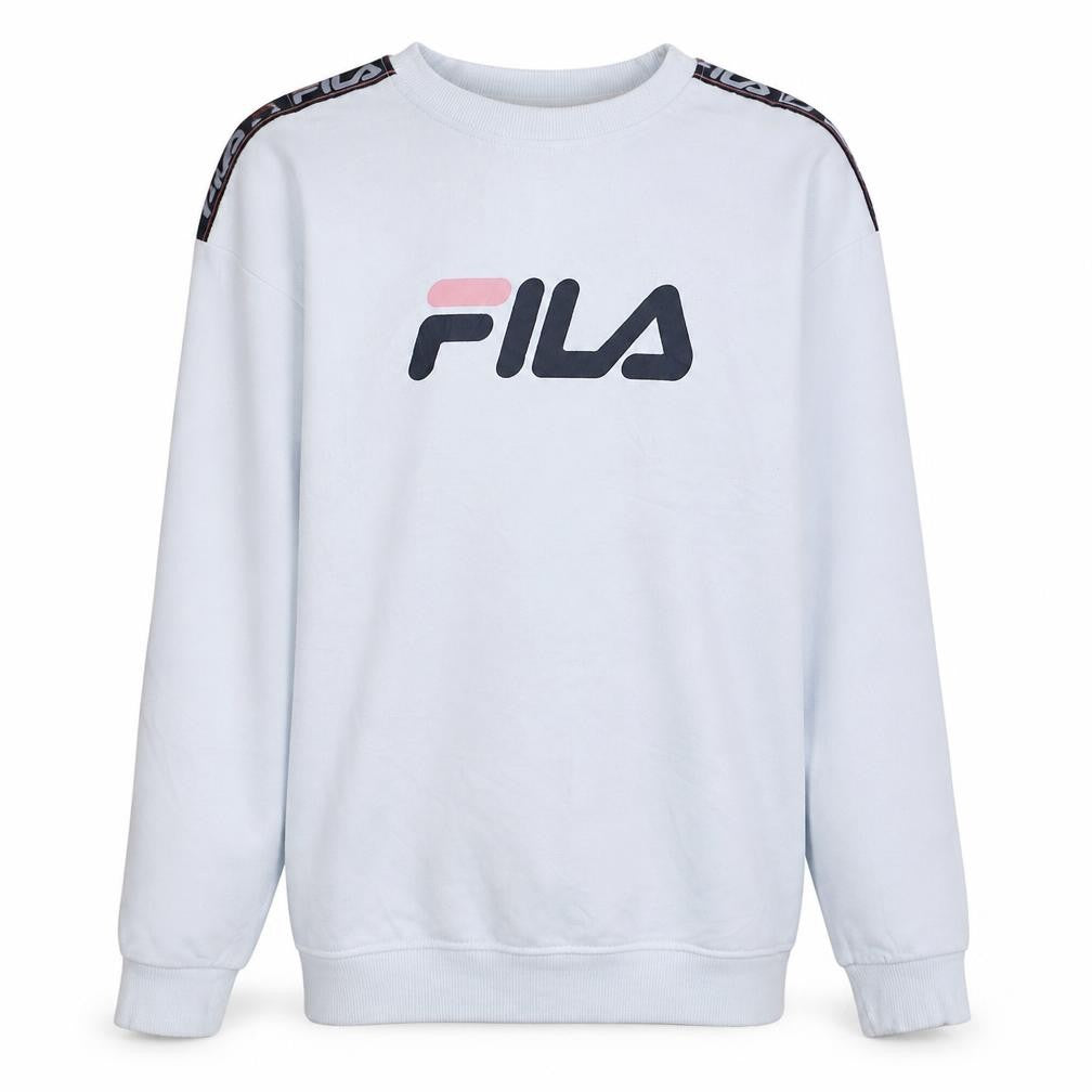 Fila Mens White Crew Neck Logo Sweatshirt Size S