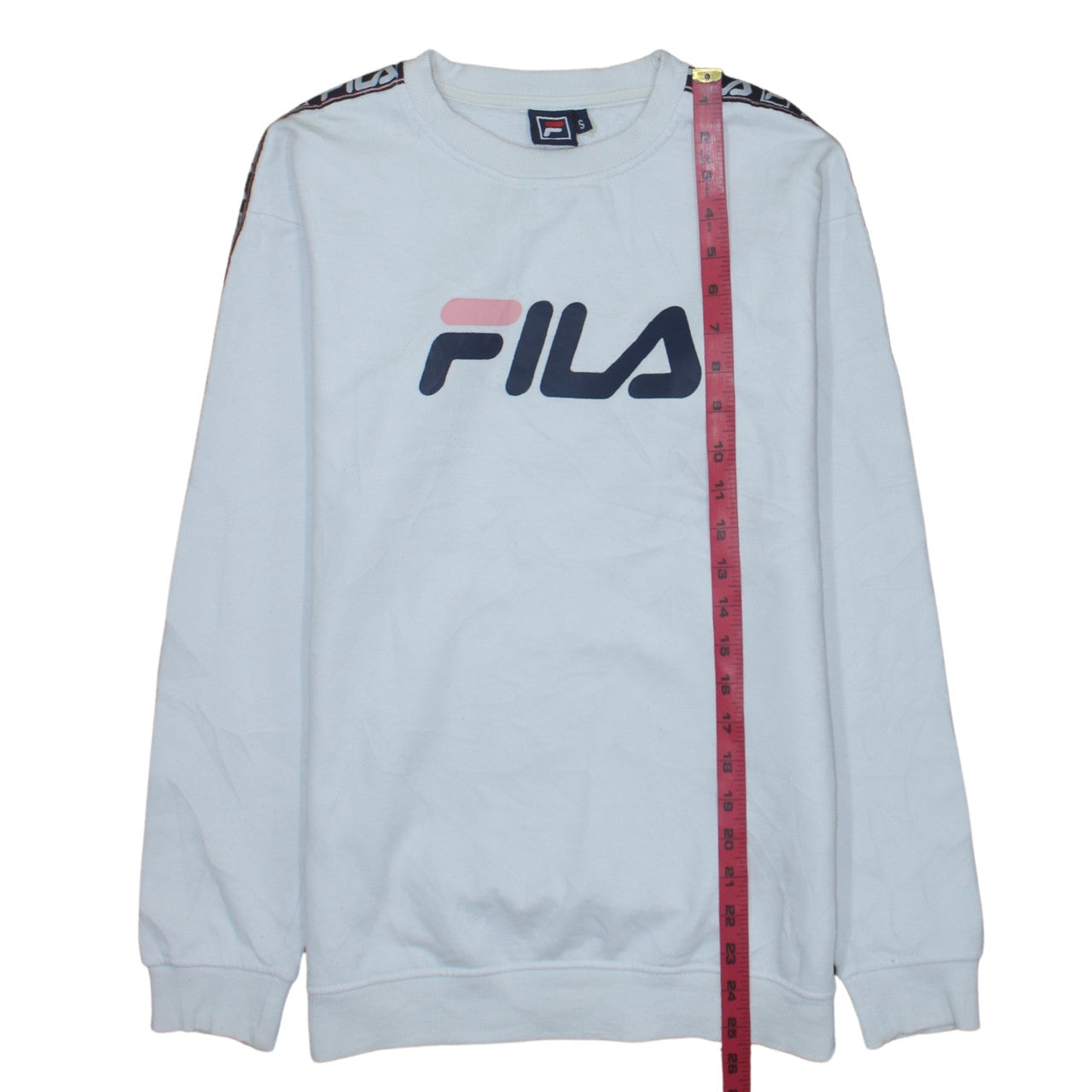 FILA Mens White Crew Neck Logo Sweatshirt Size S