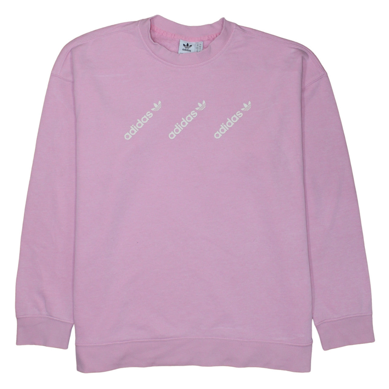 Adidas Womens Pink Crew Neck Pullover Sweatshirt Size 18 L