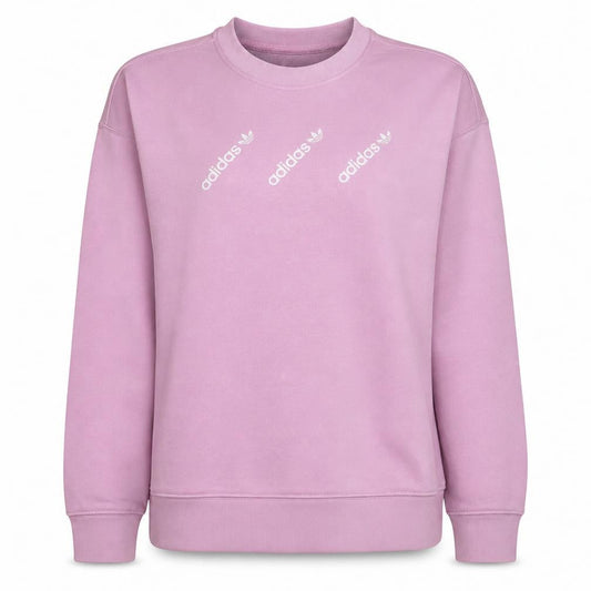 Adidas Womens Pink Crew Neck Pullover Sweatshirt Size 18 L