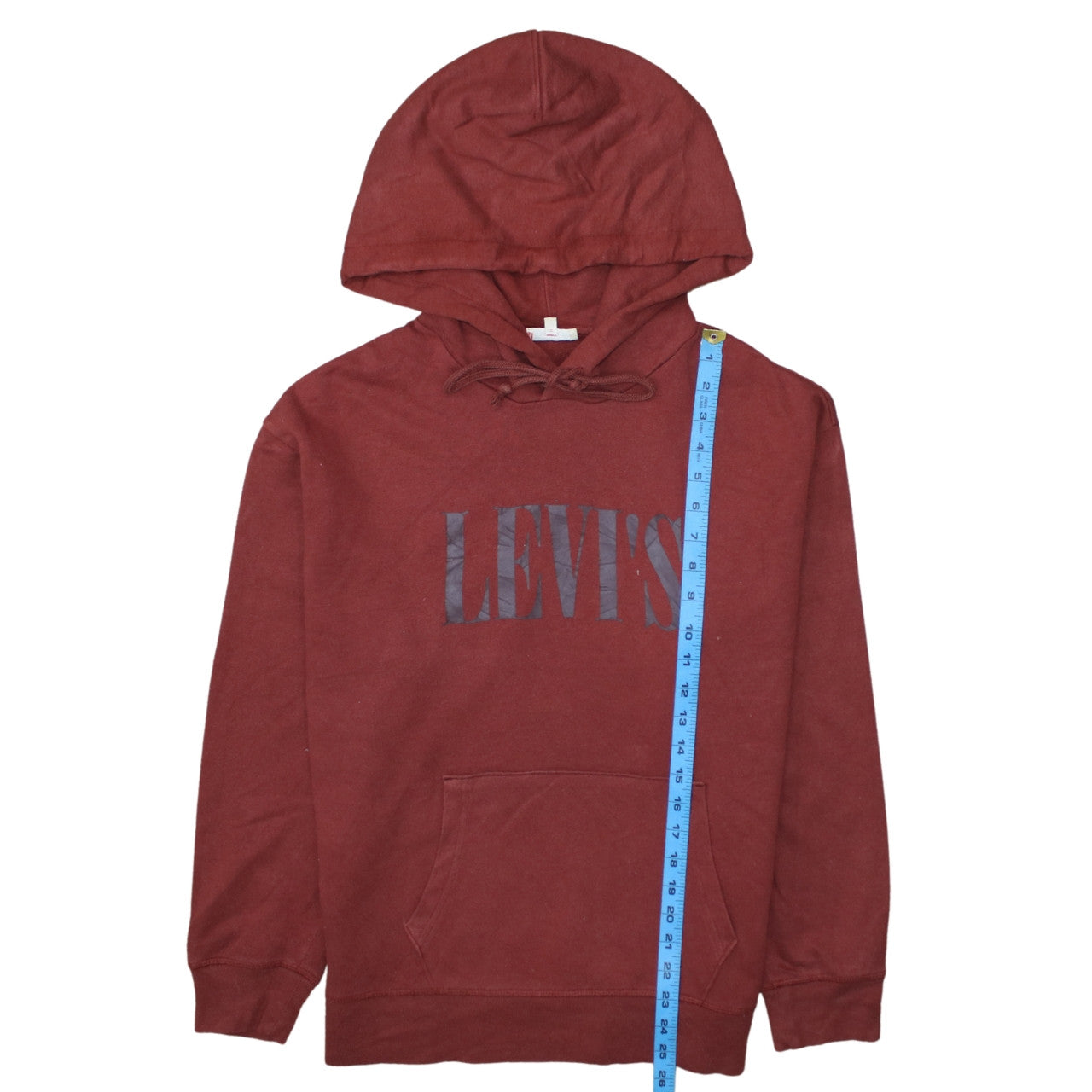 Levi's Men's Red Pullover Hoodie Small Classic Logo Cotton Blend