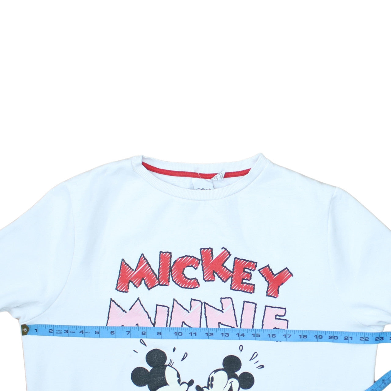 Disney Primark Women White Mickey Minnie Graphic Sweatshirt Size L