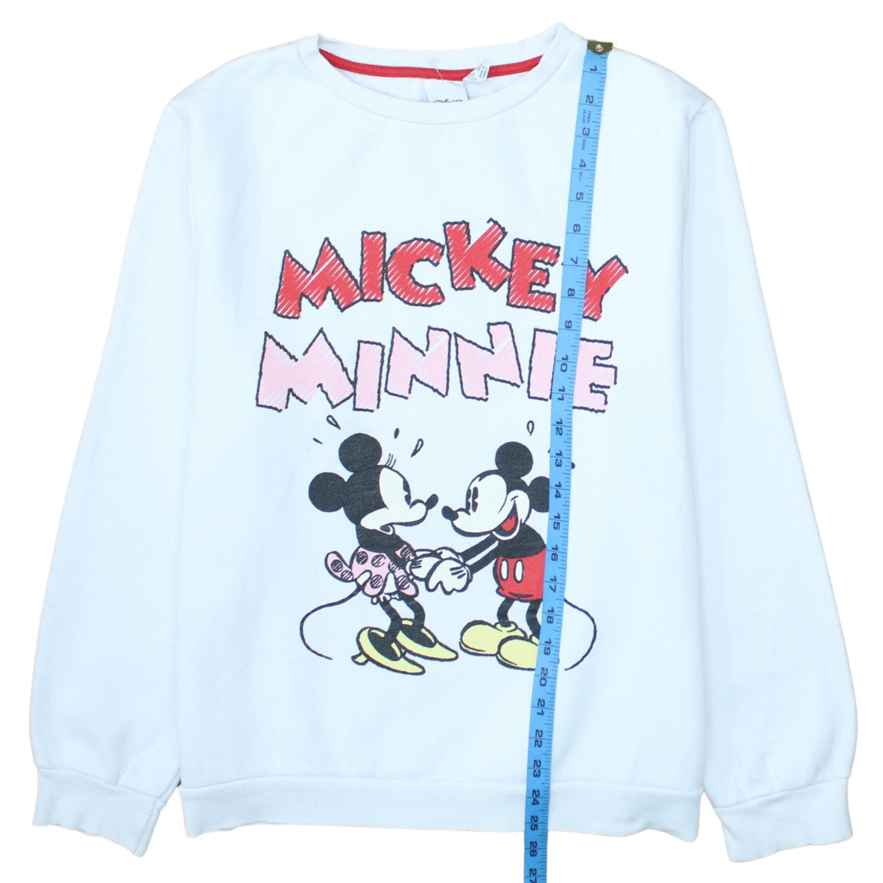 Disney Primark Women White Mickey Minnie Graphic Sweatshirt Size L