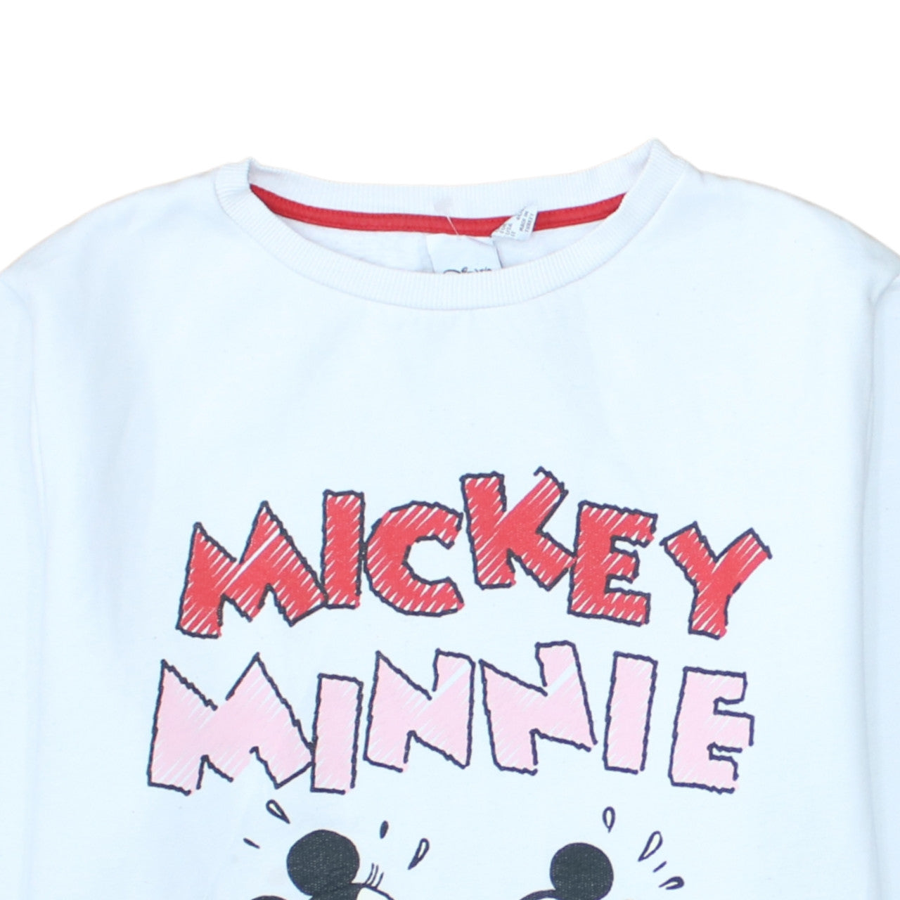 Disney Primark Women White Mickey Minnie Graphic Sweatshirt Size L