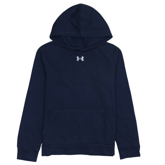 Under Armour Boys Blue Pullover Hoodie Fleece Logo 158cm