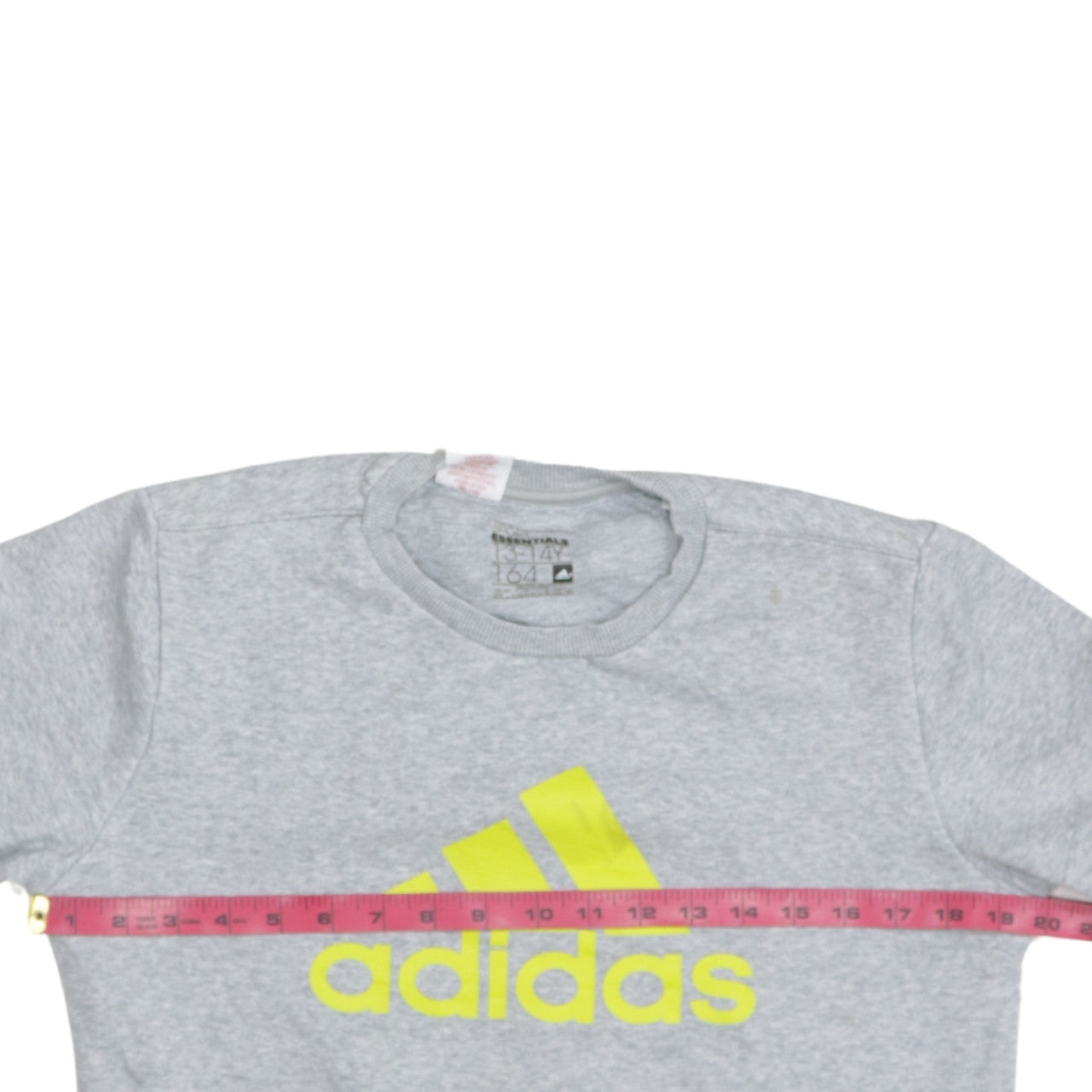 Adidas Boys Grey Pullover Sweatshirt 13-14 Years Logo Fleece Jumper