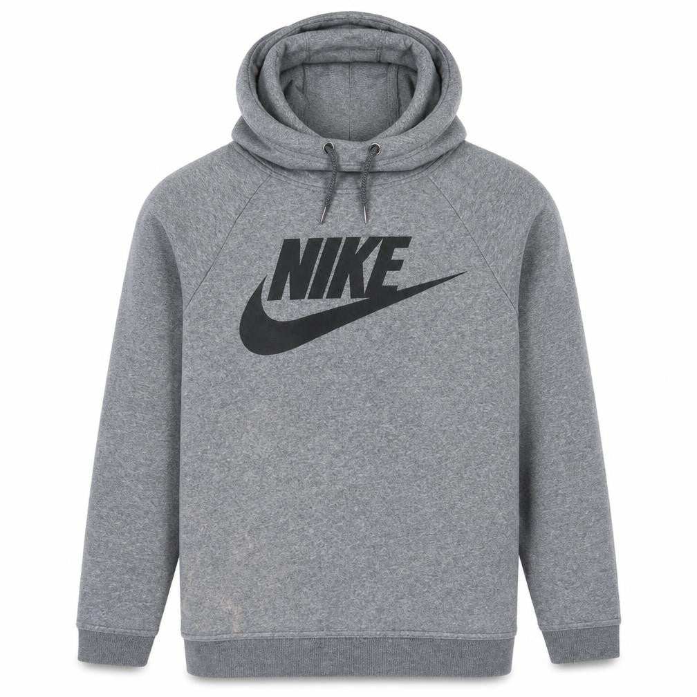 Nike Men's Grey XL Pullover Hoodie with Logo Print