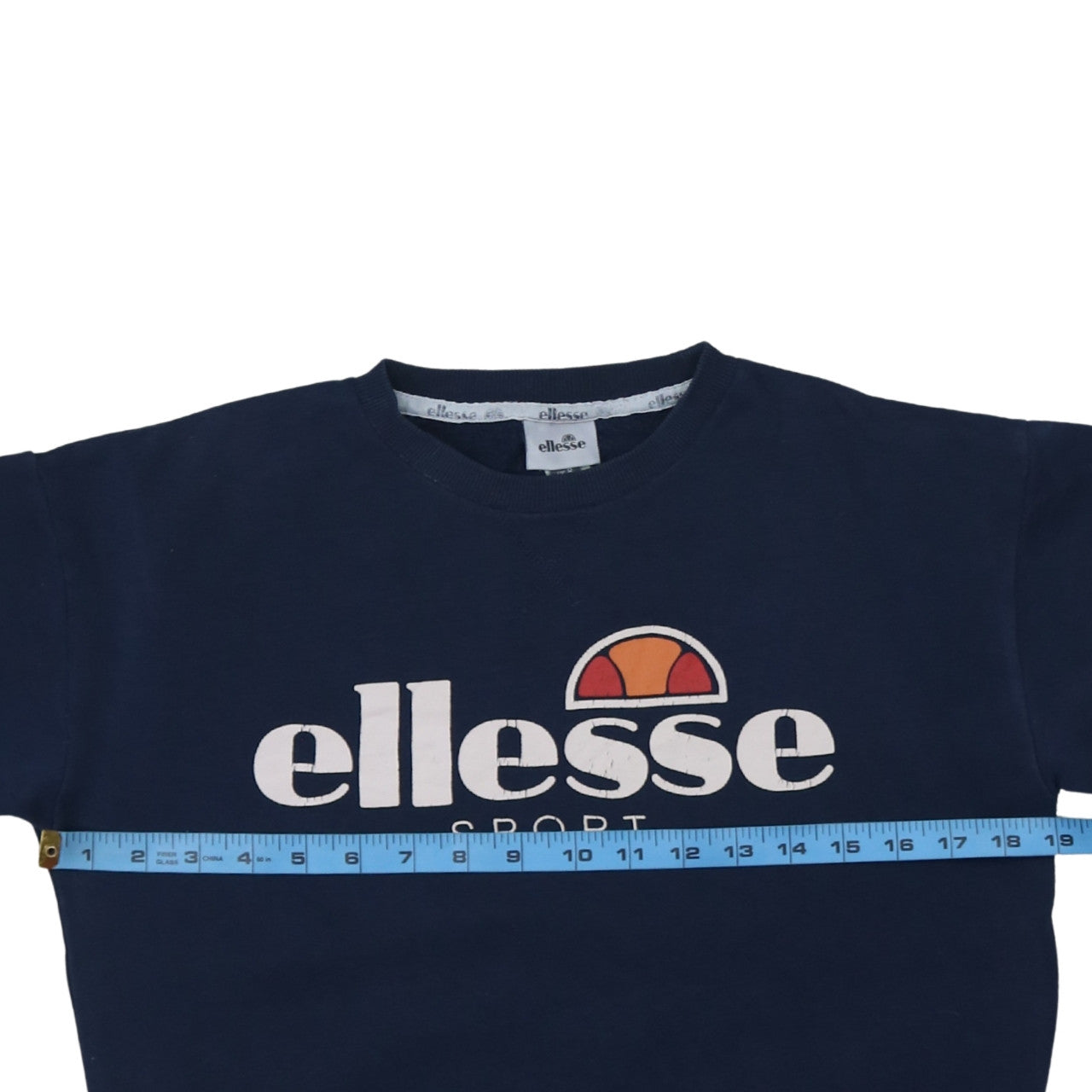 Ellesse Women Navy Blue Logo Crew Neck Sweatshirt UK 8