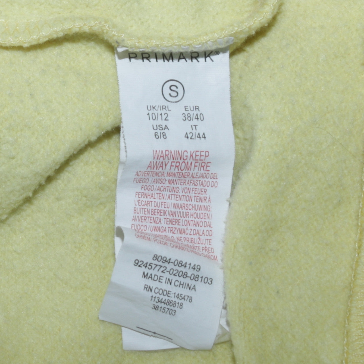 Disney Winnie the Pooh Yellow Pullover Hoodie Womens Size S Primark