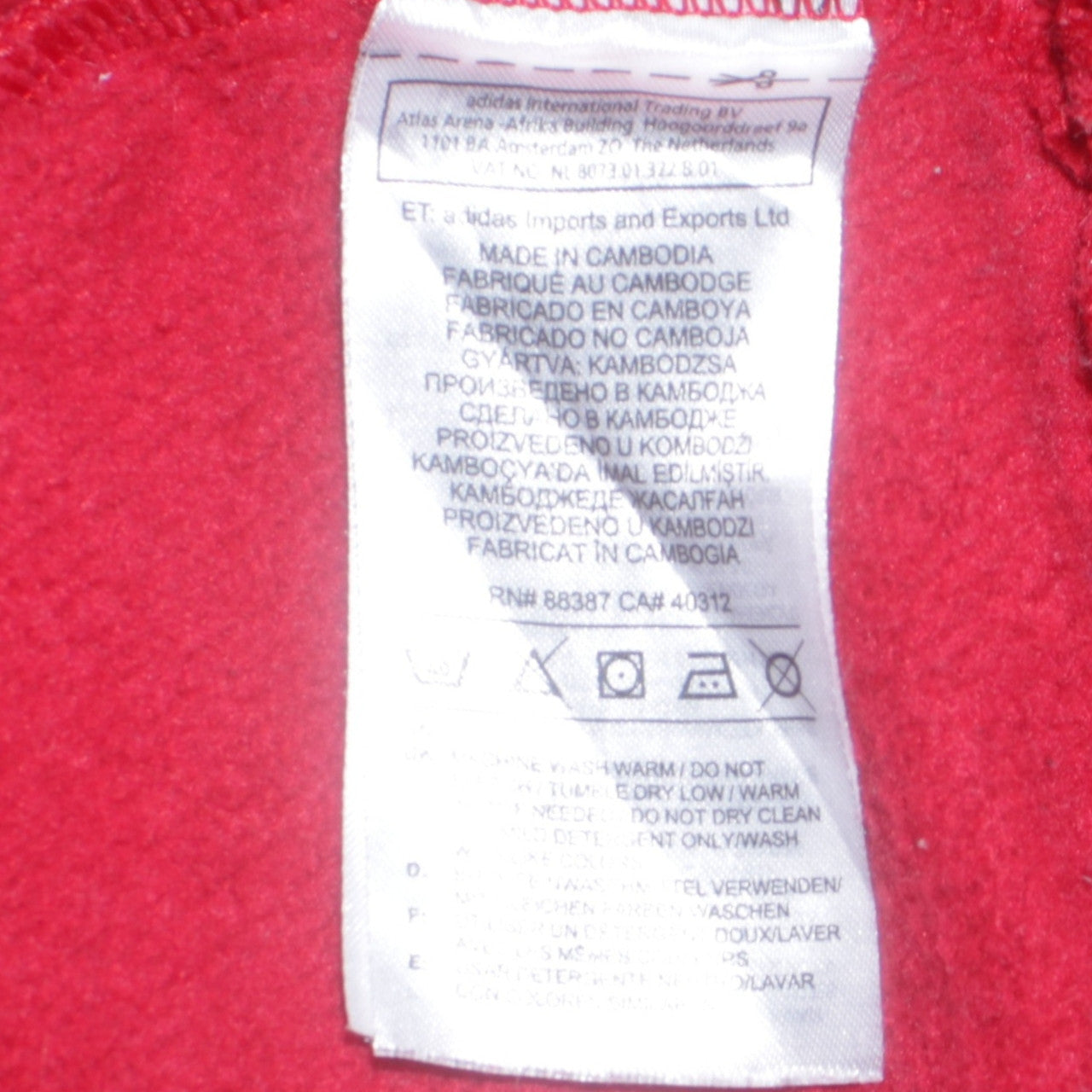 Adidas Men's Red Crew Neck Pullover Sweatshirt Size S