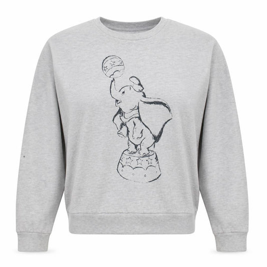 Disney Women Grey Dumbo Crew Neck Sweatshirt Size M 12/14