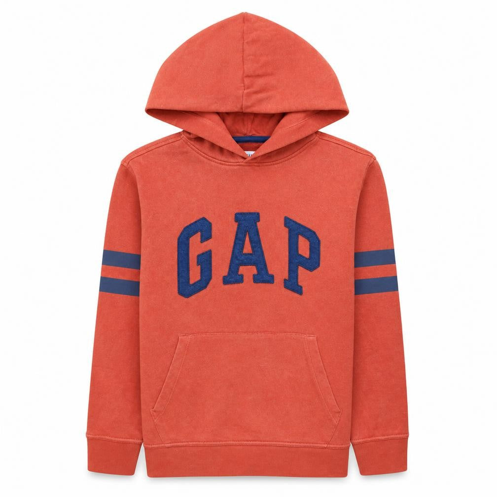 Gap Boys Orange Pullover Hoodie XL 12-13 Years Cotton Fleece Logo Sweatshirt