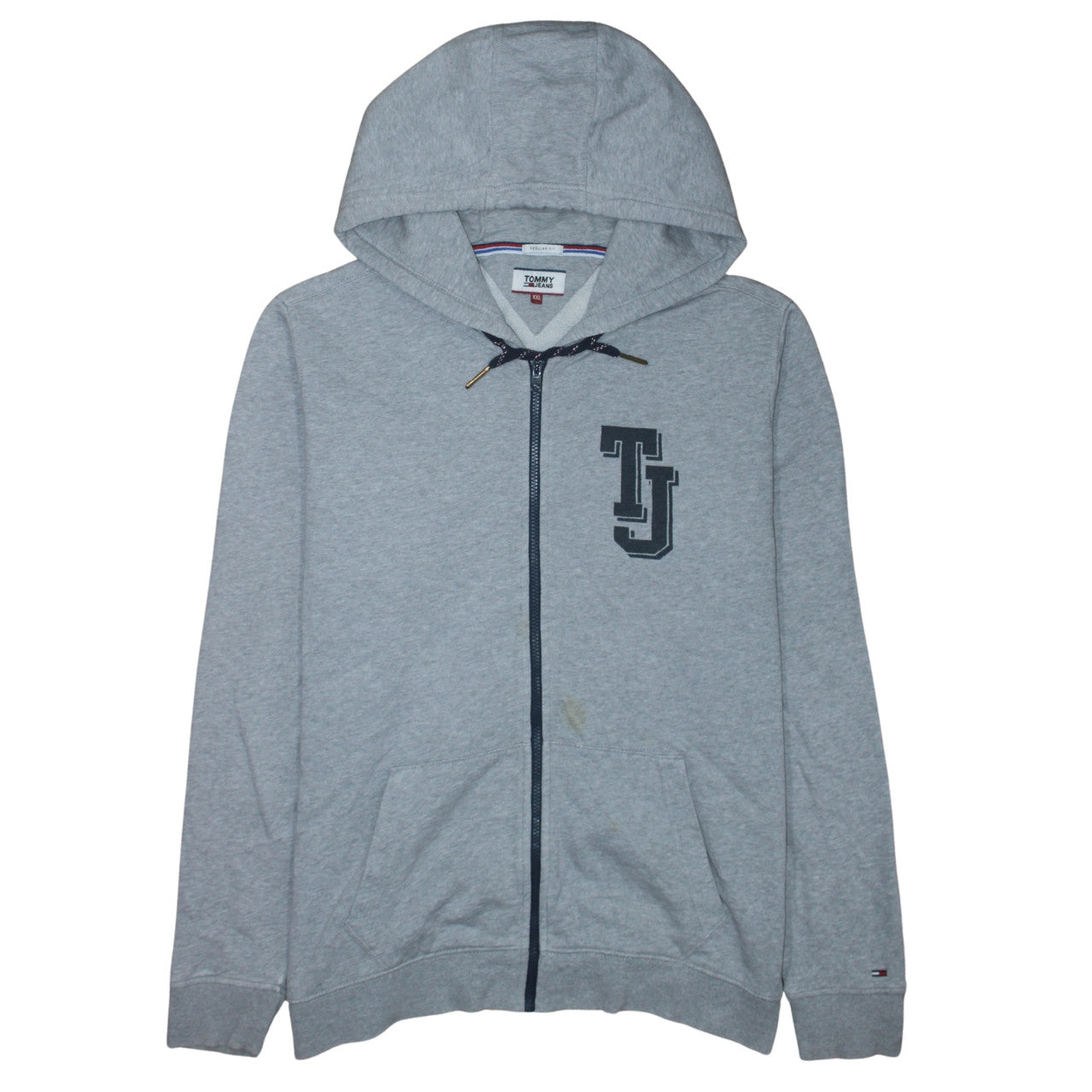 Tommy Jeans Men’s Grey Full Zip Hoodie 2XL Regular Fit
