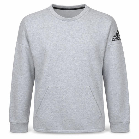 Adidas Men's Grey Crew Neck Pullover Sweatshirt M Regular Fit