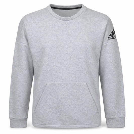 Adidas Men's Grey Crew Neck Pullover Sweatshirt M Regular Fit