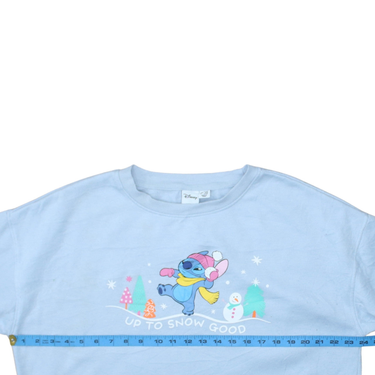Disney Primark Women Blue Stitch Sweatshirt Medium 12/14 Winter Graphic