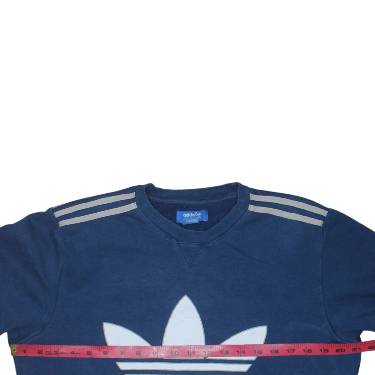 Adidas Men's Blue Crew Neck Logo Pullover Sweatshirt Size S