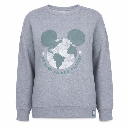 Disney Womens Grey Sweatshirt Size 38 Be Kind To Our Planet Pullover