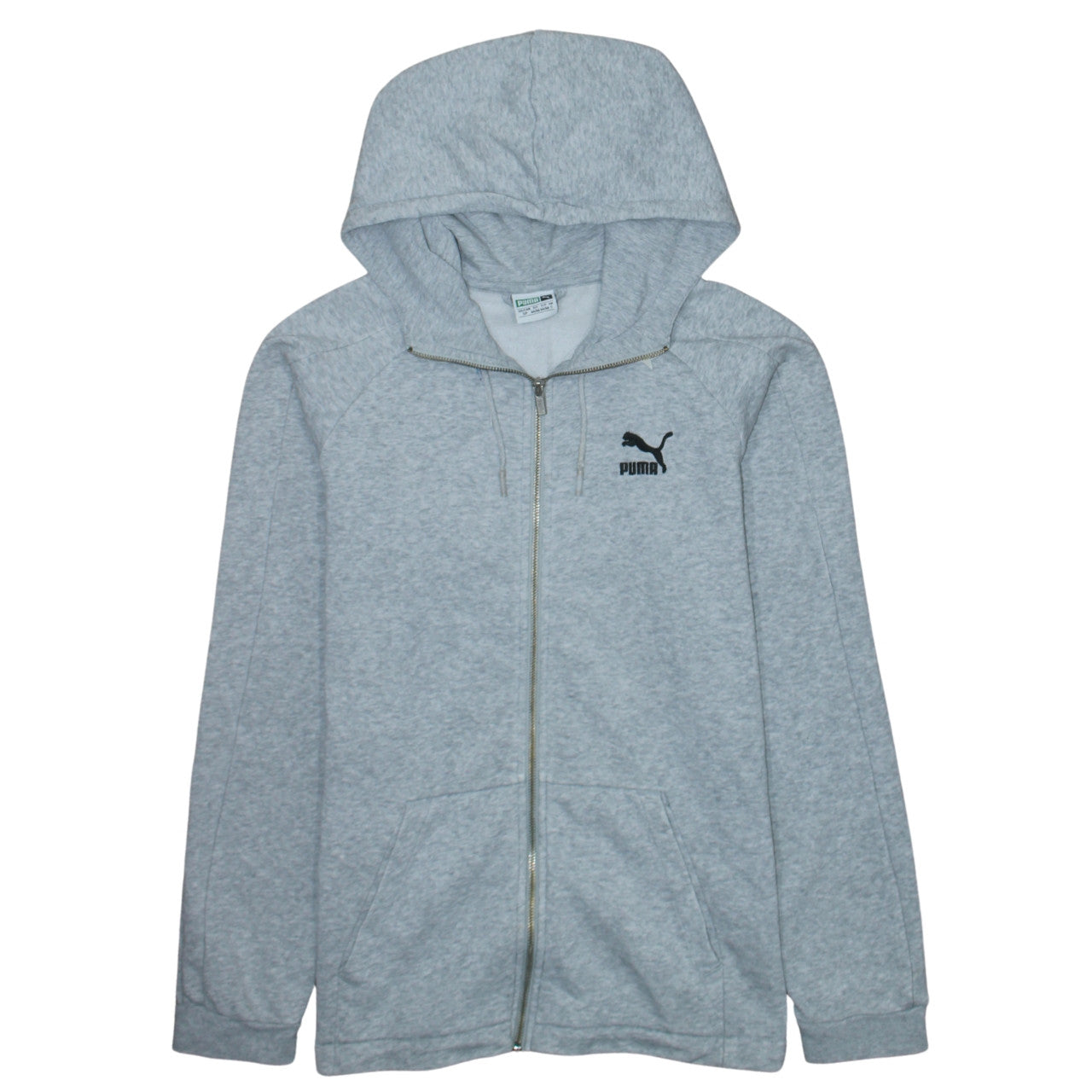 Puma Men's Grey Full Zip Hoodie Size S Lightweight Athletic