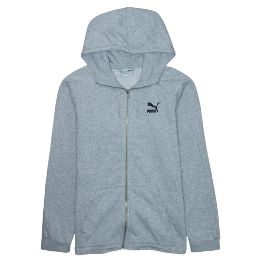 Puma Men's Grey Full Zip Hoodie Size S Lightweight Athletic