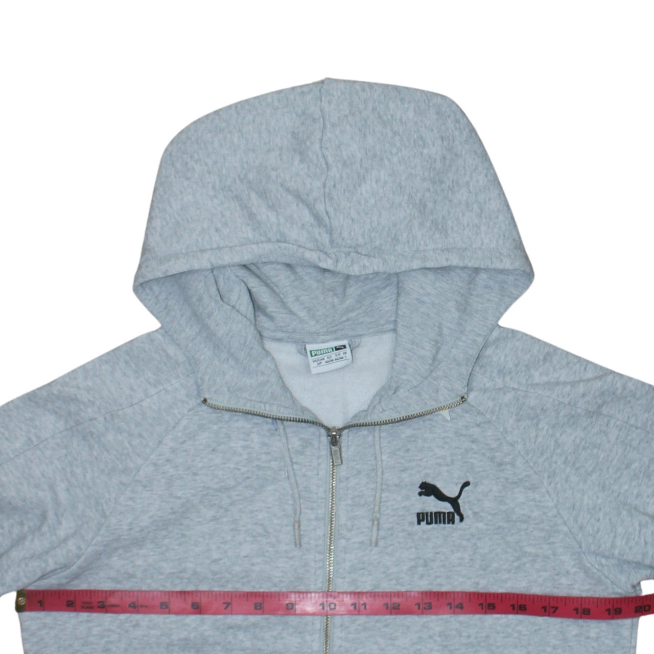 Puma Men's Grey Full Zip Hoodie Size S Lightweight Athletic