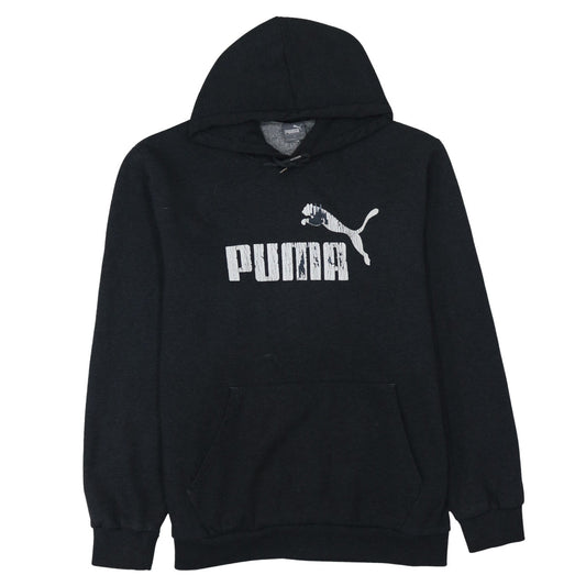 Puma Men's Black XL Pullover Hoodie with Logo Print