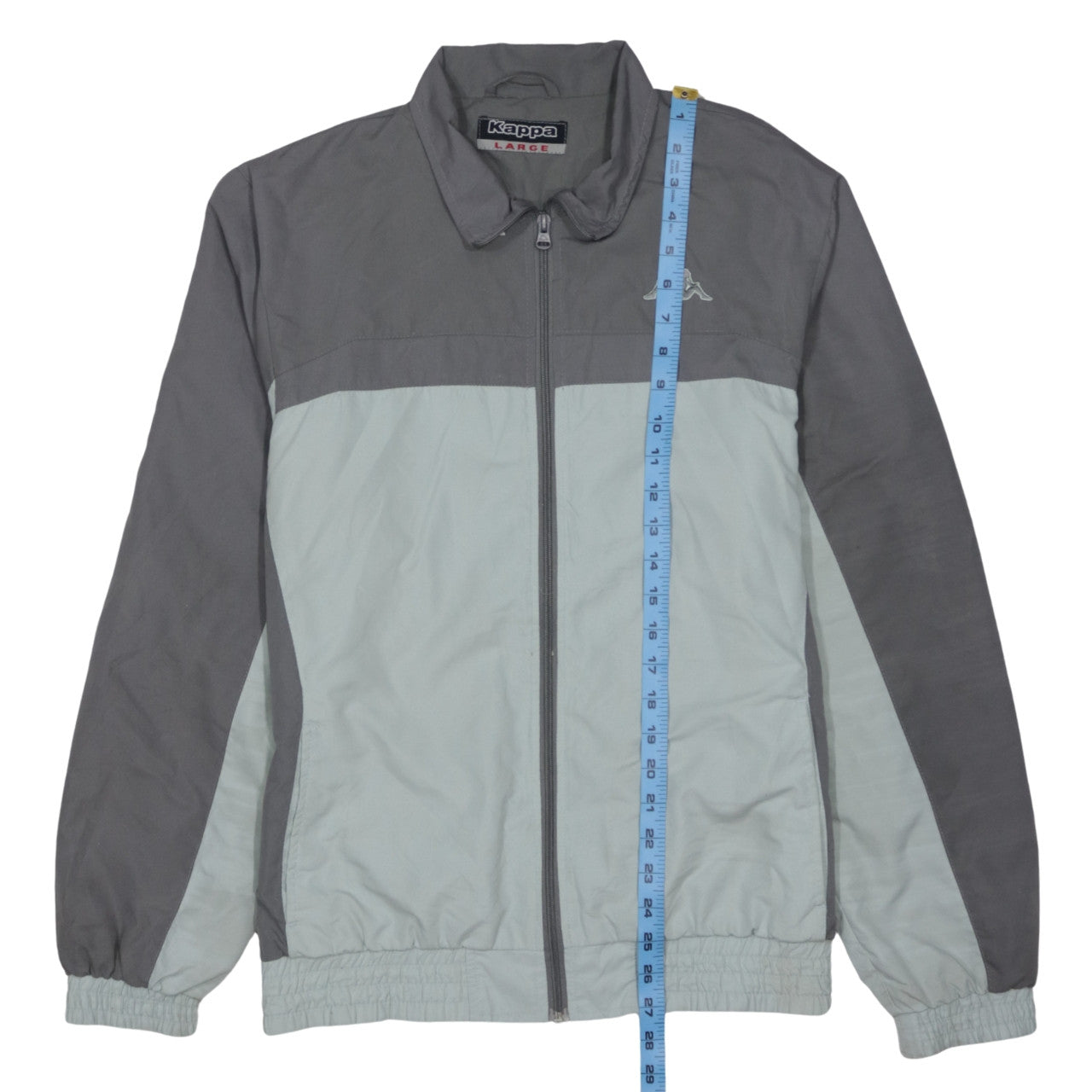 Kappa Men’s Grey Windbreaker Jacket Size L Full Zip Lightweight Sportswear