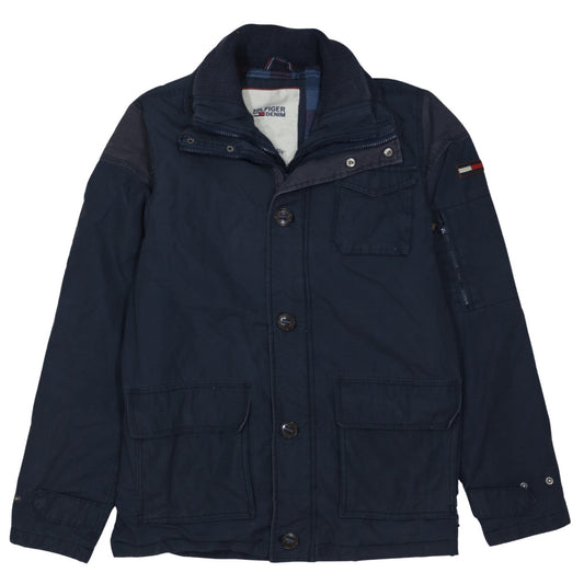 Hilfiger Denim Men's Navy Cotton Military Jacket Size L