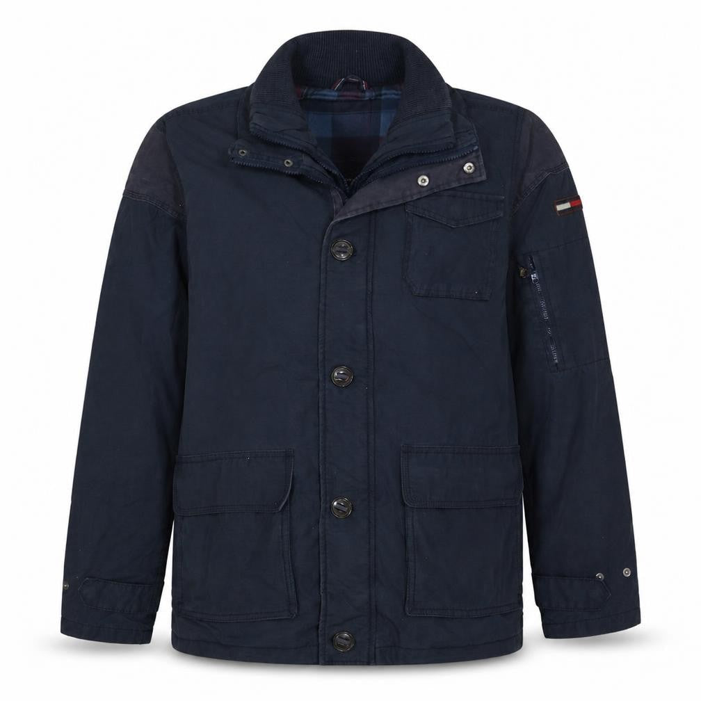 Hilfiger Denim Men's Navy Cotton Military Jacket Size L