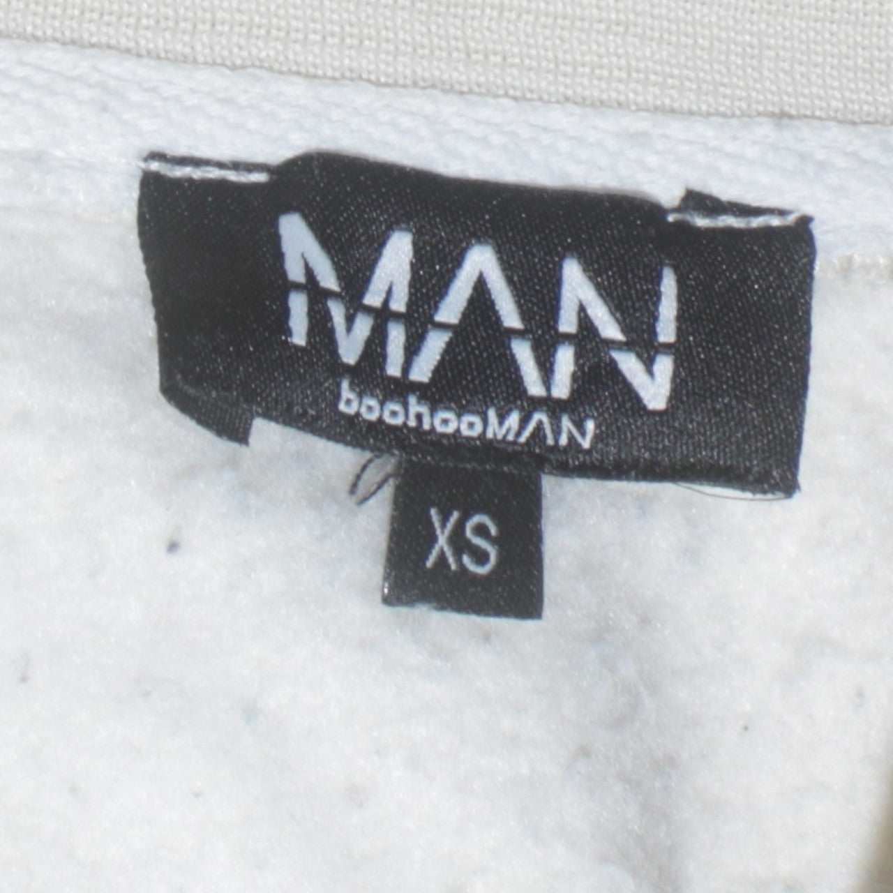 boohooMAN Men's Beige XS Varsity Jacket Graphic Bear Design